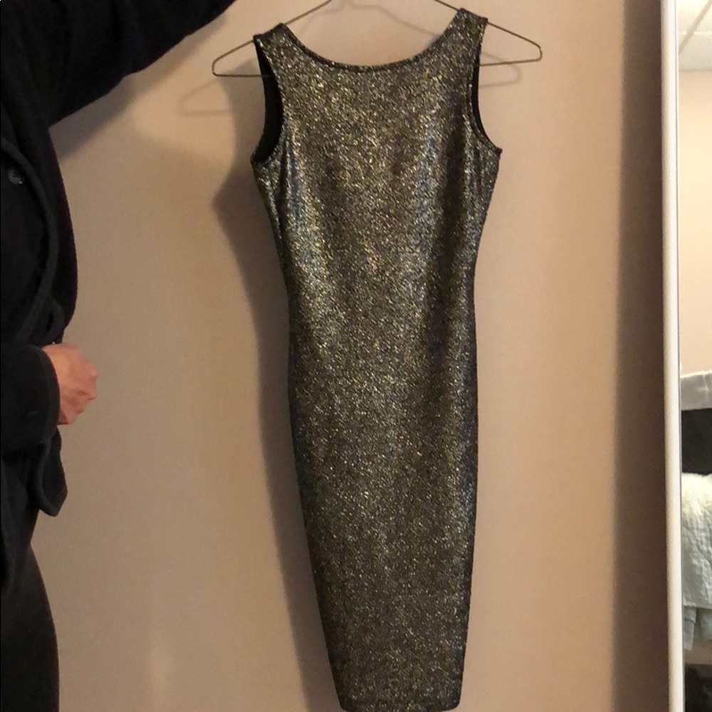 Black and gold body con dress